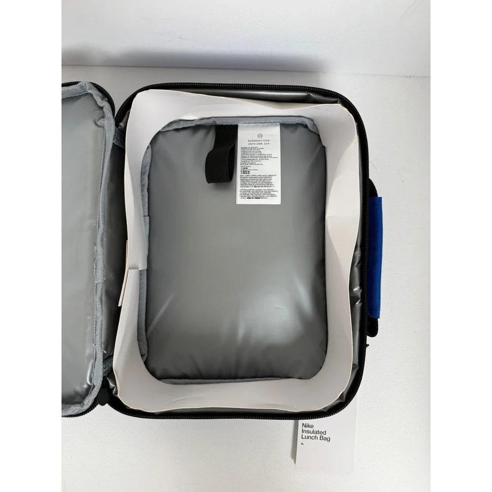 Nike Insulated Lunch Bag Unisex OS Blue Polyester Classic Logo School Travel 6L